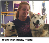 Jodie with husky Yiena